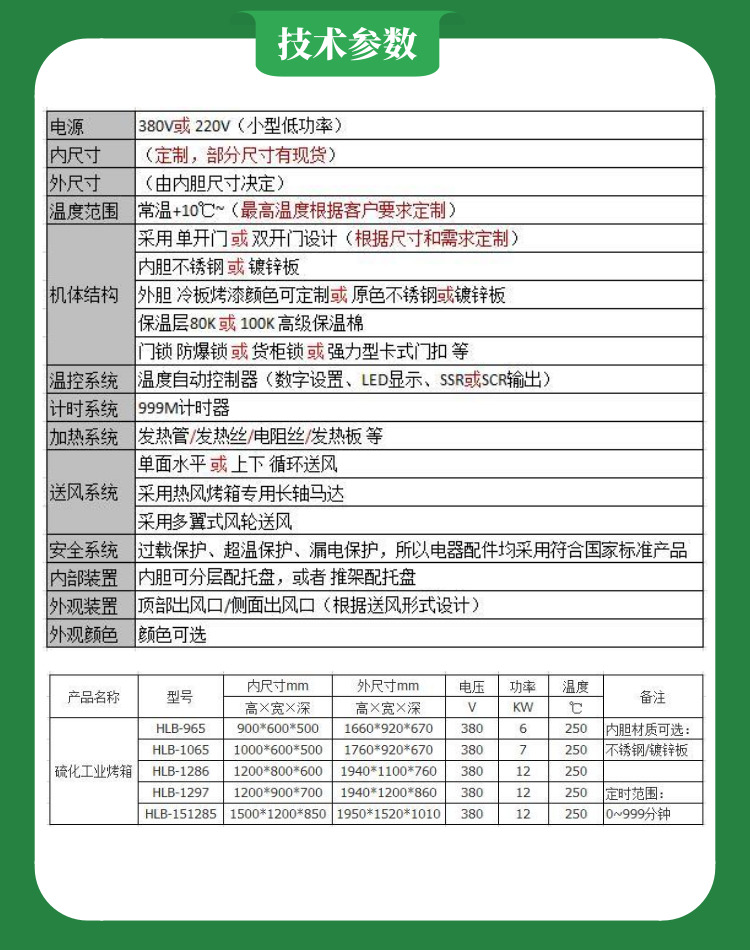 化妝品烤箱技術參數(shù)